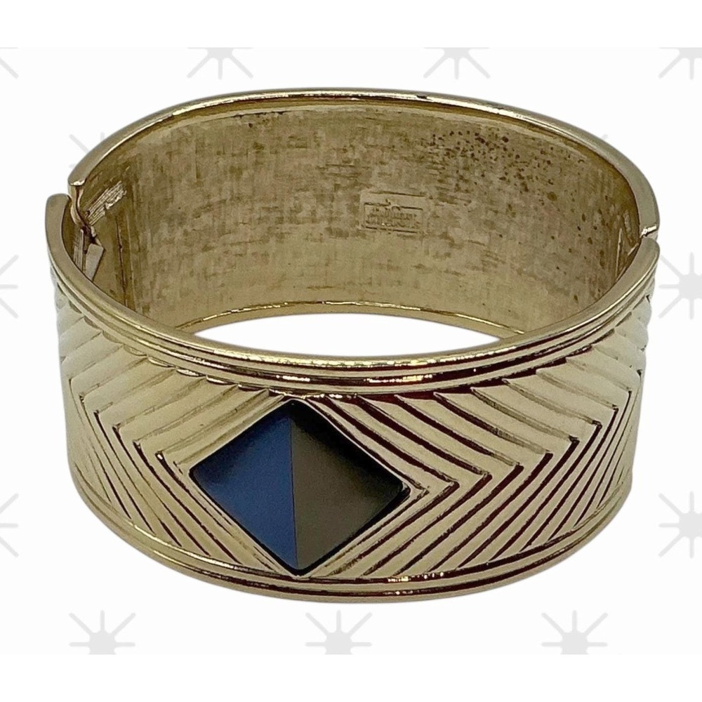 Gallery Originals Vintage Avon Egyptian Revival Nile‎ Blue hinged cuff bracelet